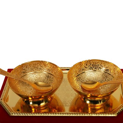 gold plated bowl set